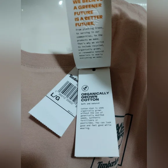 Timberland Relaxed Fit Blush Logo Tee Women's Large 🆕 - Picture 8 of 9